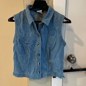 Vintage Orvis Light Blue Cotton smallVest